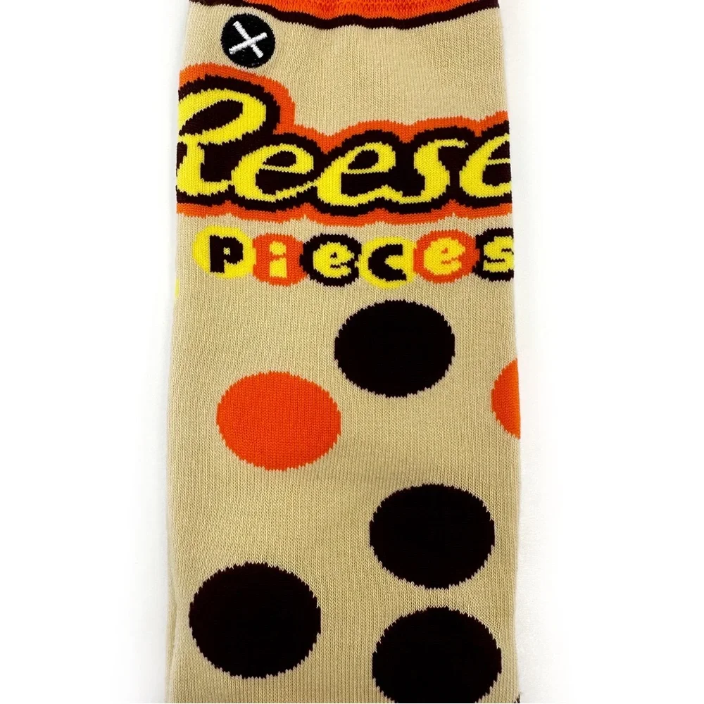 Odd Sox Reese’s Pieces Peanut Butter Candy Crew Socks Mens Womens Polka Dot Gift